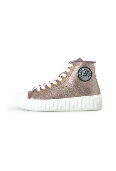 Versace Women's Multi-Color Glitter Leather High Top Fashion Sneakers Shoes: Picture 2