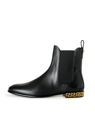 Versace Women's Gold Greeca Chain 100% Leather Boots Shoes: Picture 2