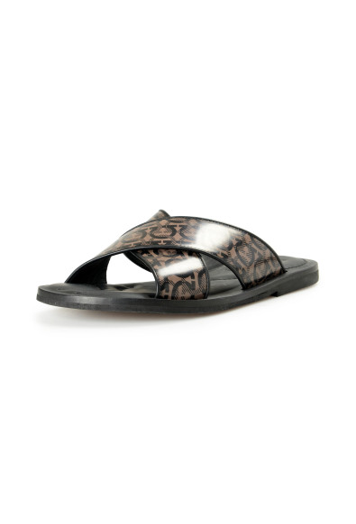 Salvatore Ferragamo Men's "SION 3" Logo Print Leather Sandals Flip Flops Shoes