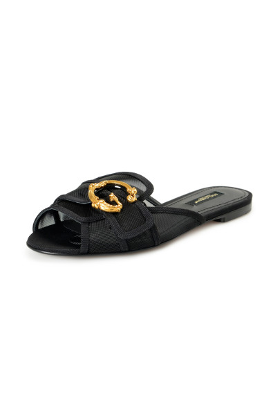 Dolce 
Gabbana Women's Black Mules Flat Sandals Shoes