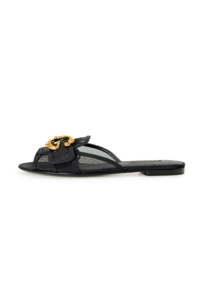 Dolce 
Gabbana Women's Black Mules Flat Sandals Shoes: Picture 2