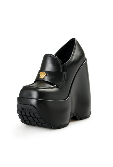 Versace Women's Gold Medusa Logo 100% Leather Platform Booties Shoes