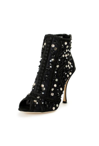 Dolce 
Gabbana Women's "Bette" Black Embellished High Heel Booties Pumps Shoes