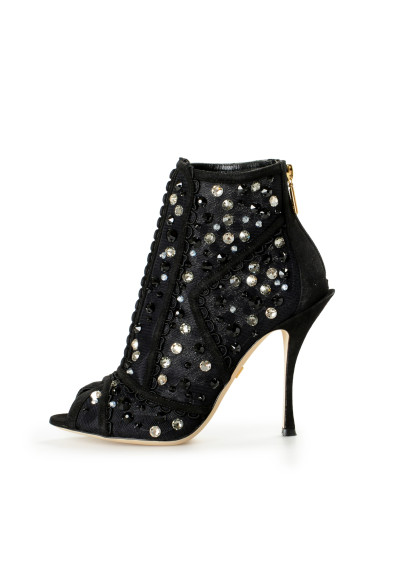 Dolce 
Gabbana Women's "Bette" Black Embellished High Heel Booties Pumps Shoes: Picture 2