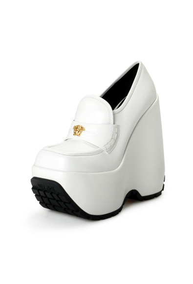 Versace Women's Gold Medusa Logo 100% Leather Platform Booties Shoes