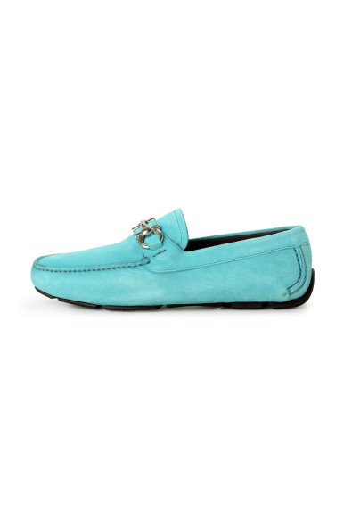 Salvatore Ferragamo Men's "PARIGI ECO" Turquoise Suede Leather Loafers Car Shoes: Picture 2