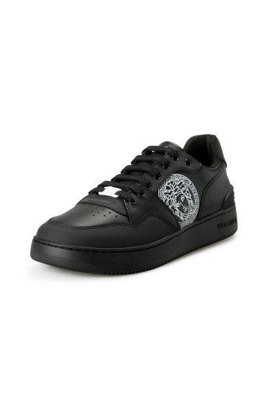 Versace Men's Medusa Logo Black Leather Sneakers Shoes 