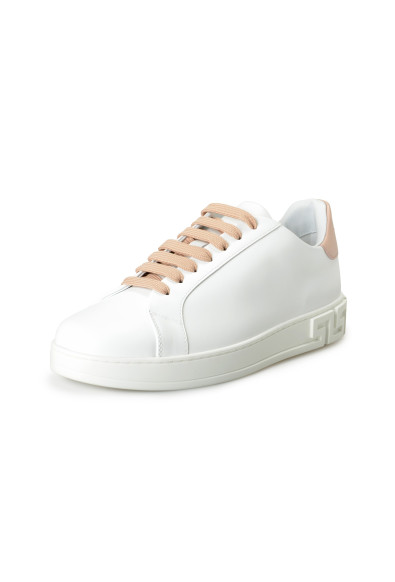 Versace Women's White 
Powder Blush Leather Sneakers Shoes 
