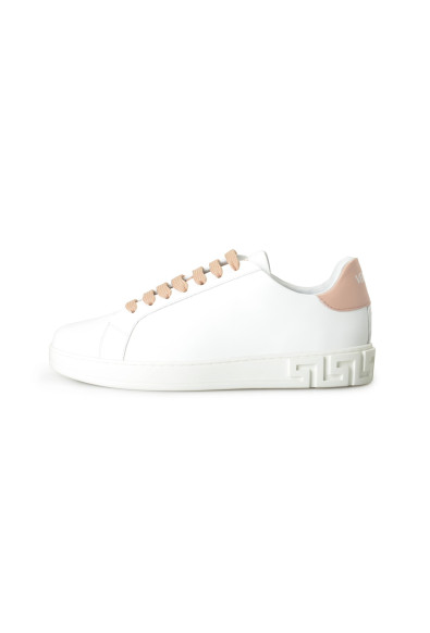 Versace Women's White 
Powder Blush Leather Sneakers Shoes : Picture 2