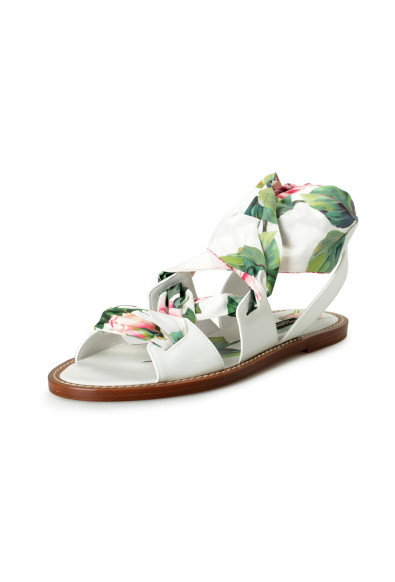 Dolce 
Gabbana Women's Floral Print Ankle Wrap Sandals Shoes