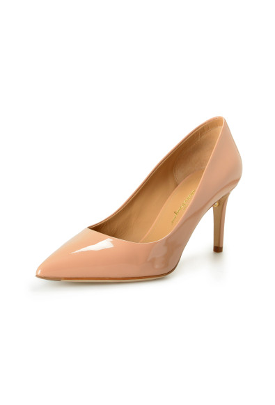 Salvatore Ferragamo Women's "ILARY 70" Beige Patent Leather Heeled Pumps Shoes