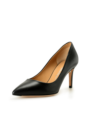Salvatore Ferragamo Women's "ILARY 70" Black Leather Heeled Pumps Shoes