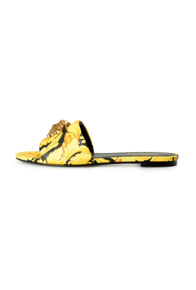 Versace Women's Barocco Print Leather Medusa Head Flat Sandals Shoes : Picture 2