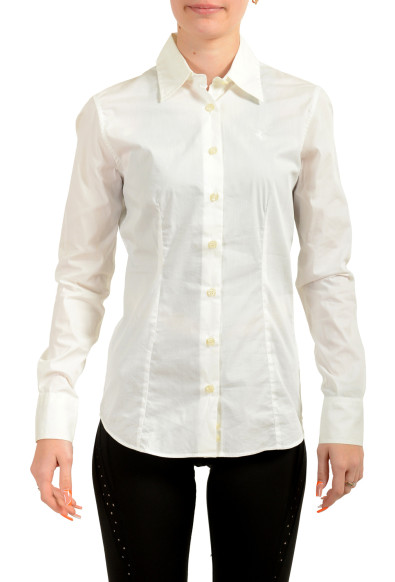 Scuderia Ferrari Women's White Button Down Long Sleeve Shirt