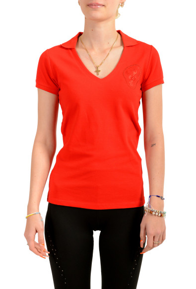 Scuderia Ferrari Women's True Red Logo Stretch V-Neck T-Shirt Top