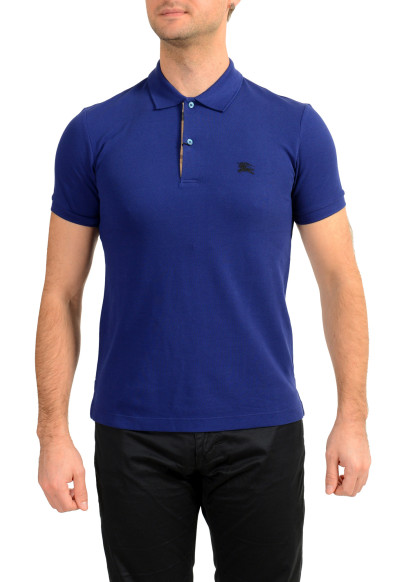 Burberry Men's "Oxford" Bright Blue Short Sleeve Polo Shirt