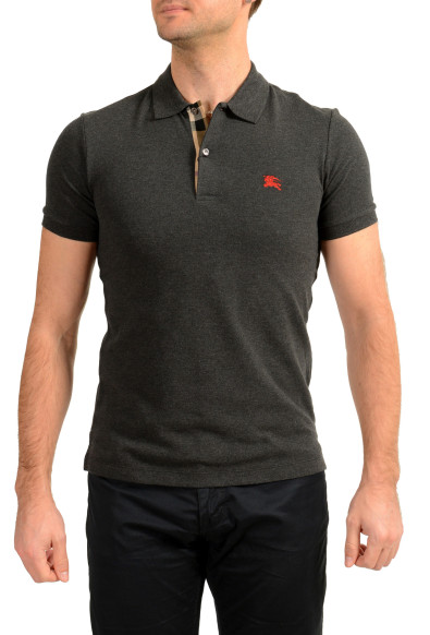 Burberry Men's "Oxford" Dark Charcoal Short Sleeve Polo Shirt