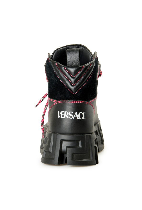 Versace Men's Black Leather Platform Boots Sneakers Shoes: Picture 3