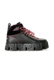 Versace Men's Black Leather Platform Boots Sneakers Shoes: Picture 4
