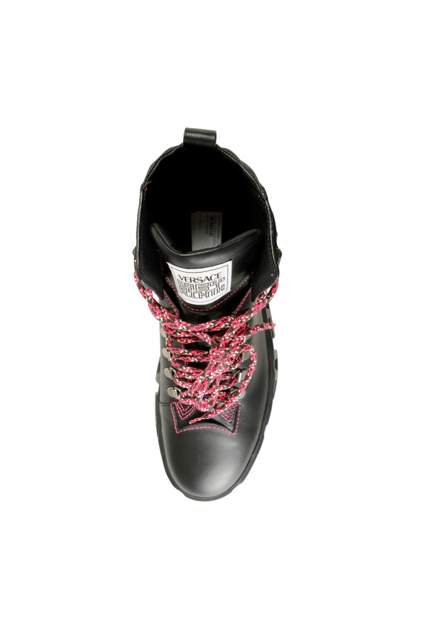 Versace Men's Black Leather Platform Boots Sneakers Shoes: Picture 7