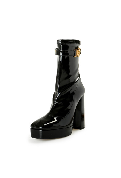 Versace Women's Black High Heel Platform Boots Shoes