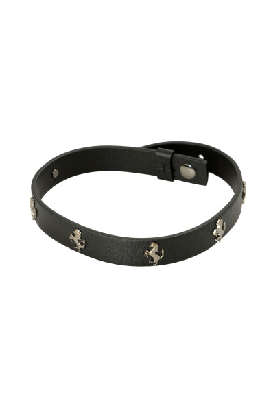 Scuderia Ferrari Black Double Coil Hypersonic 100% Leather Bracelet