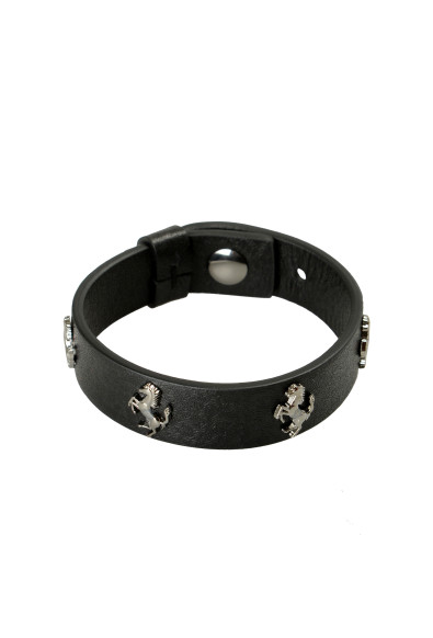 Scuderia Ferrari Black Single Coil 100% Leather Bracelet