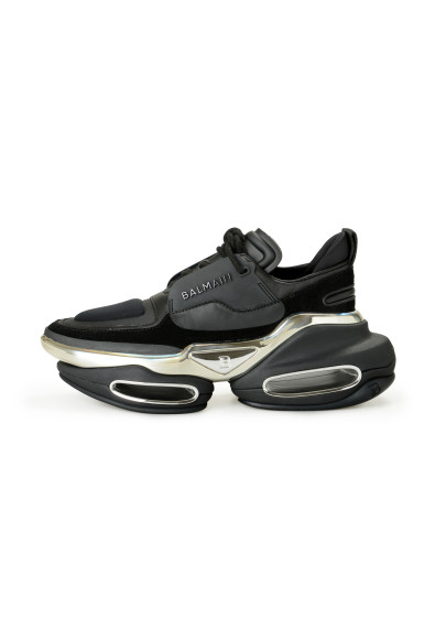 Balmain Women's "B Bold" Canvas 
Leather Athletic Sneakers Shoes : Picture 2