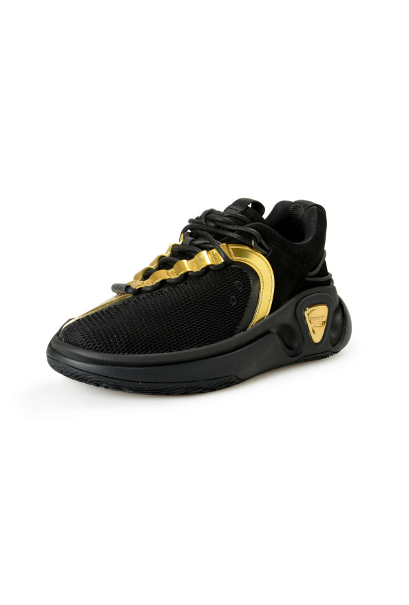 Balmain Women's "B Runner" Black 
Gold Athletic Sneakers Shoes