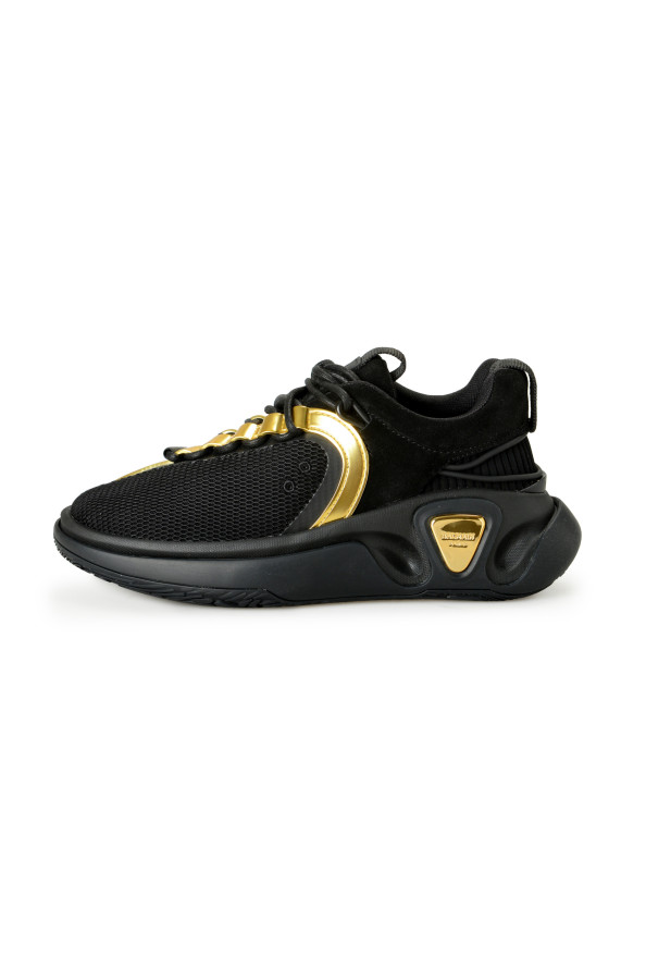 Balmain Women's "B Runner" Black 
Gold Athletic Sneakers Shoes: Picture 2