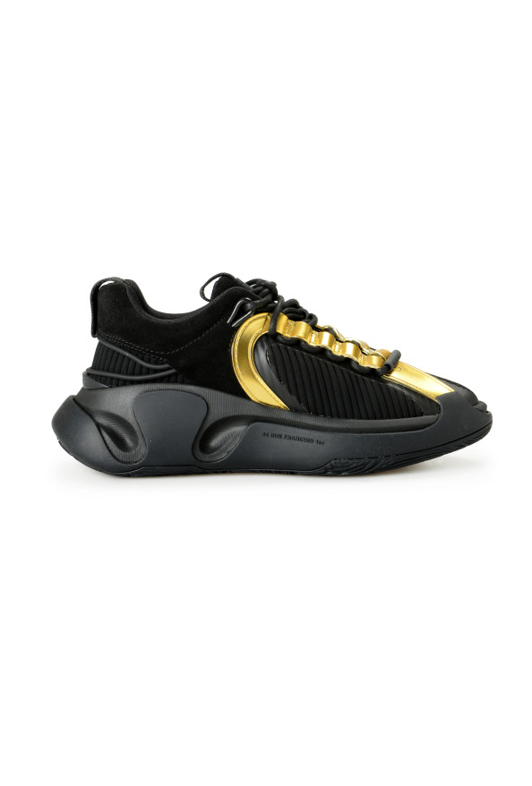 Balmain Women's "B Runner" Black 
Gold Athletic Sneakers Shoes: Picture 4