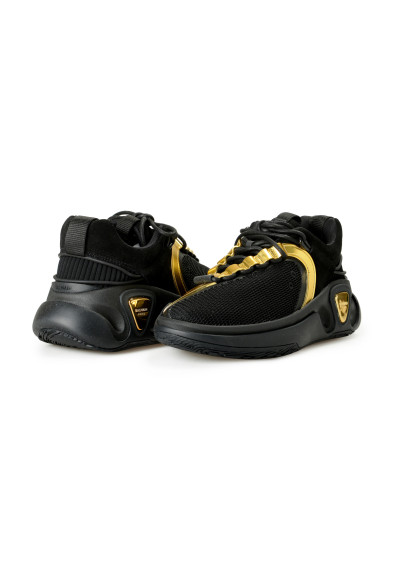Balmain Women's "B Runner" Black 
Gold Athletic Sneakers Shoes 