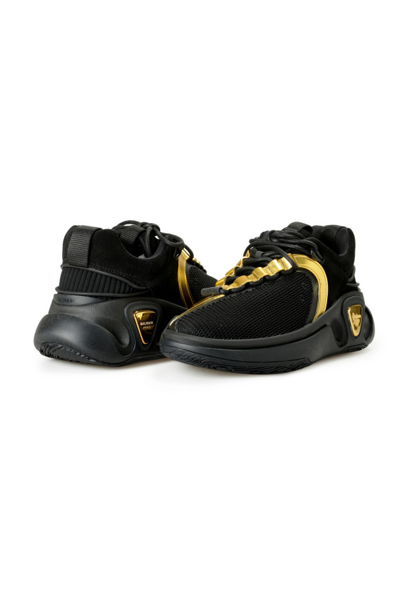 Balmain Women's "B Runner" Black 
Gold Athletic Sneakers Shoes: Picture 8