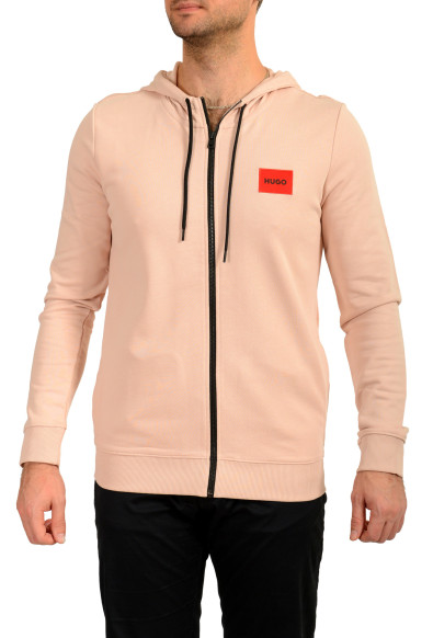 Hugo Boss Men's "Daple212" Pink Logo Full Zip Track Jacket Sweater 