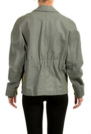 Scuderia Ferrari Women's Gray Leather Blouson Button Down Jacket: Picture 3