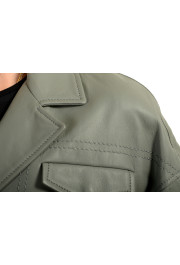 Scuderia Ferrari Women's Gray Leather Blouson Button Down Jacket: Picture 4