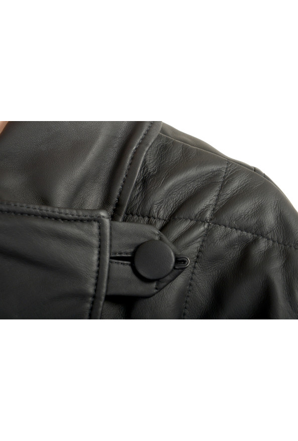 Scuderia Ferrari Women's Navy Blue Quilted Leather Poncho Jacket: Picture 4