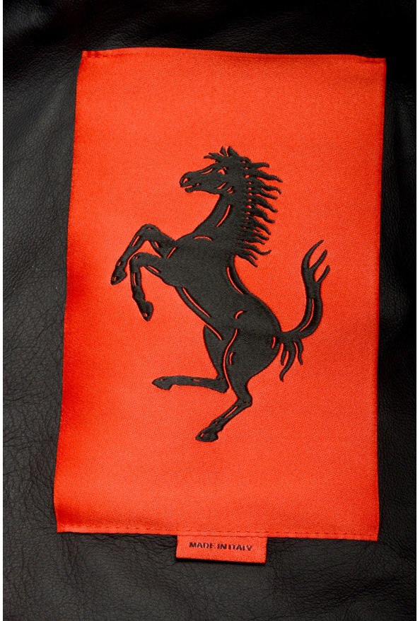 Scuderia Ferrari Women's Navy Blue Quilted Leather Poncho Jacket: Picture 5