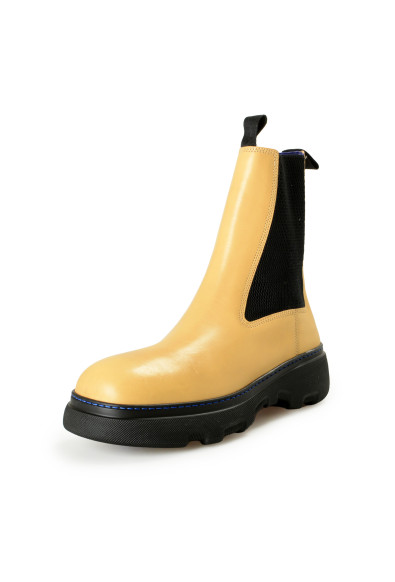 Burberry Men's "Creeper Chelsea" Custard Beige Leather Boots Shoes