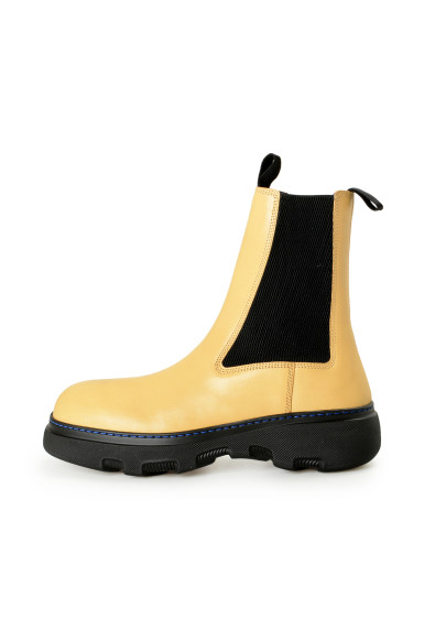 Burberry Men's "Creeper Chelsea" Custard Beige Leather Boots Shoes: Picture 2