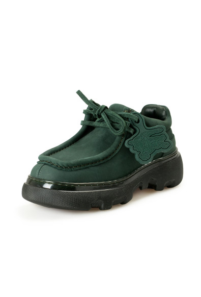 Burberry Women's "Creeper Lace Up" Vine Green Leather Boots Shoes 