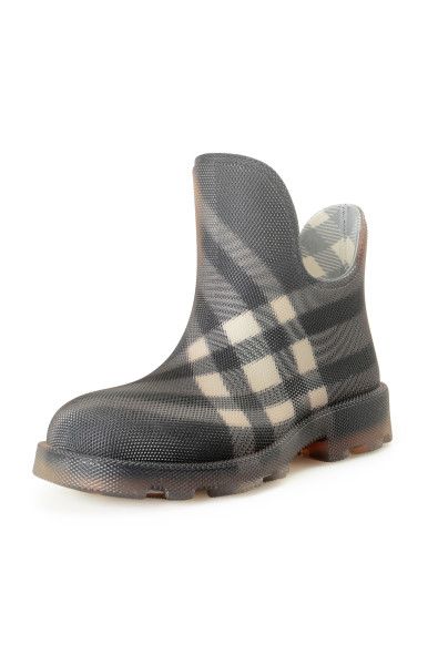 Burberry Women's "Marsh Low" Black Ip Chk Rain Booties Boots Shoes 