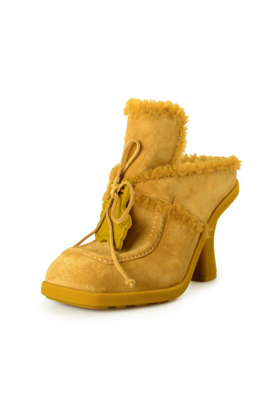Burberry Women's "Highland Mule" Fur 
Leather Mules Booties Shoes 
