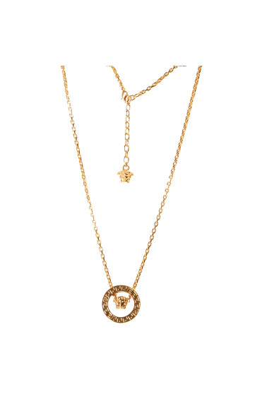 Versace Unisex Gold Color Metal Chain Necklace Pendant