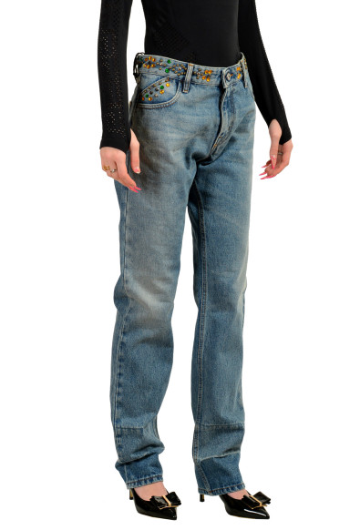 Just Cavalli Women's Medium Blue 5 Pocket Straight Leg Jeans: Picture 2