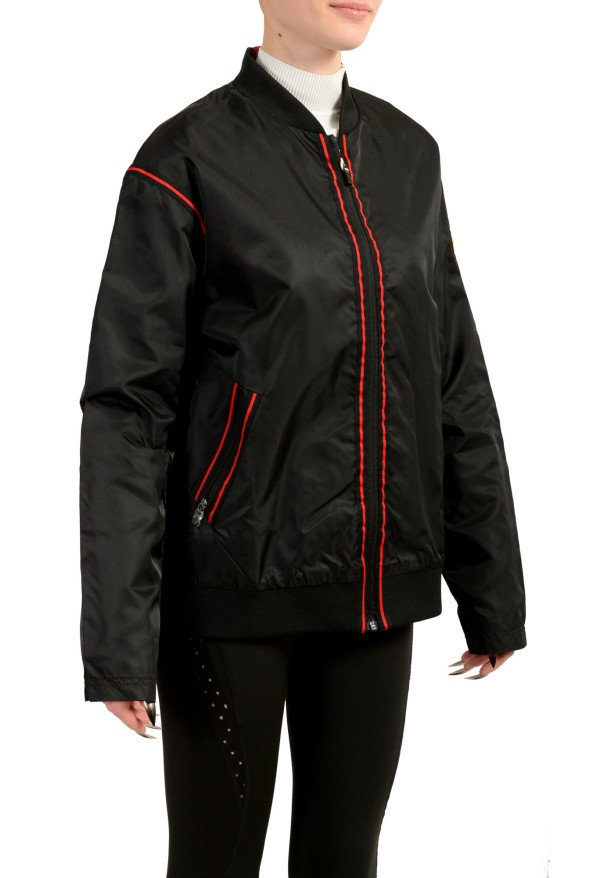 Scuderia Ferrari Women's Black Satin Windbreaker Bomber Jacket: Picture 2