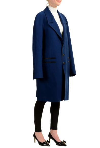 Versace Women's Dark Blue Wool Button Down Coat: Picture 2