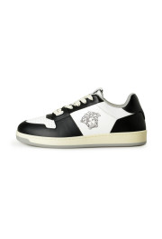 Versace Women's Black 
White Leather Medusa Logo Sneakers Shoes: Picture 2