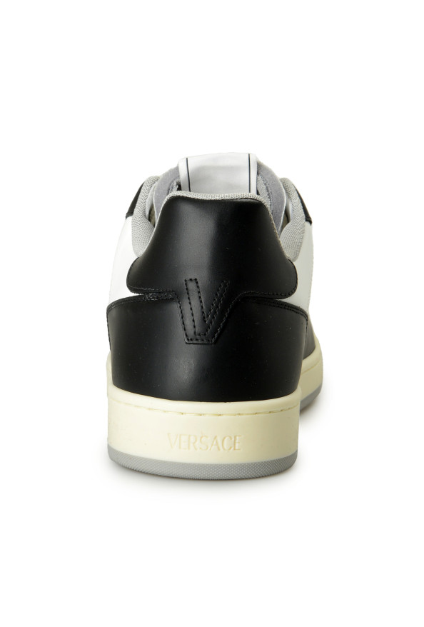Versace Women's Black 
White Leather Medusa Logo Sneakers Shoes: Picture 3