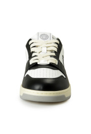 Versace Women's Black 
White Leather Medusa Logo Sneakers Shoes: Picture 5